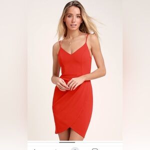 Lulu's 💃🏻Burgundy  Mini Dress Spaghetti Strap V-Neck, size small Like new